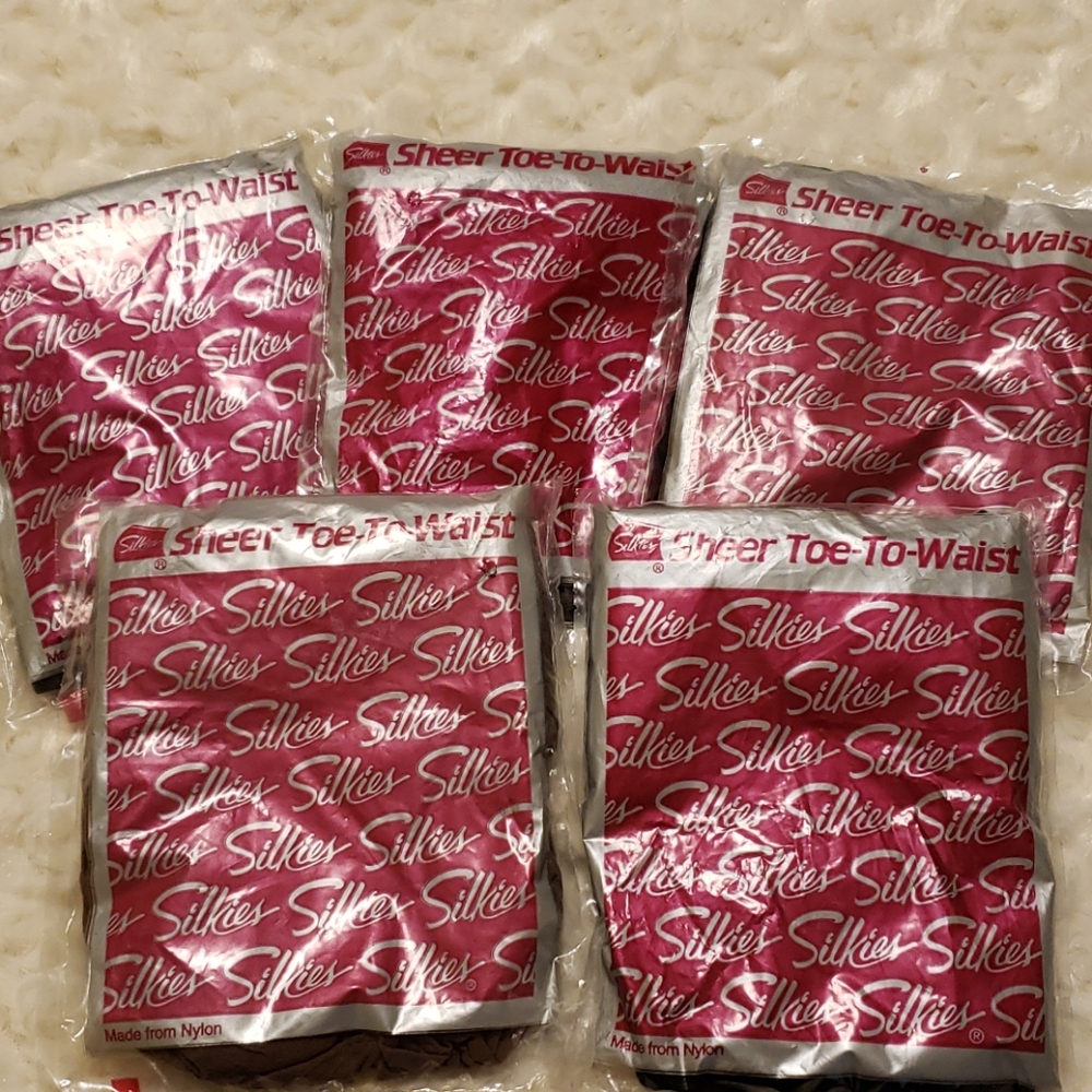 5 pairs Silkies sheer toe to waist pantyhose